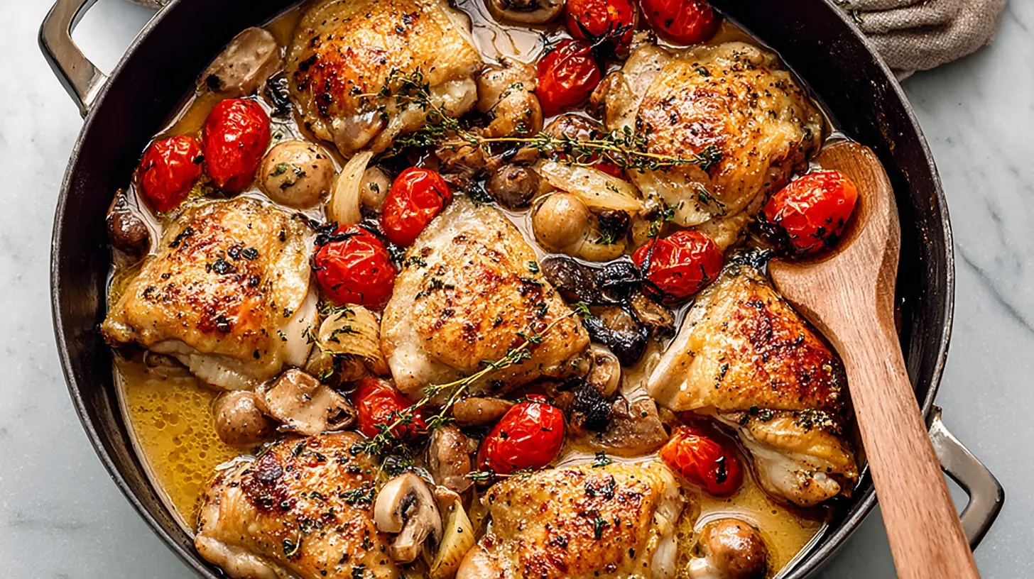 An easy one-pot chicken dinner dish, ready to serve
