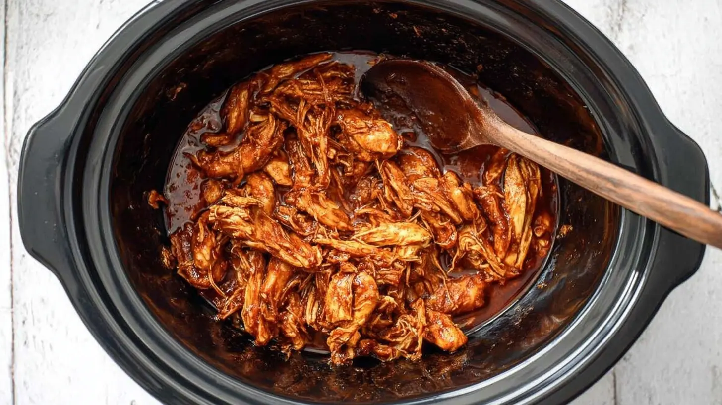 Delicious slow-cooked BBQ chicken in a crockpot, tender and flavorful.