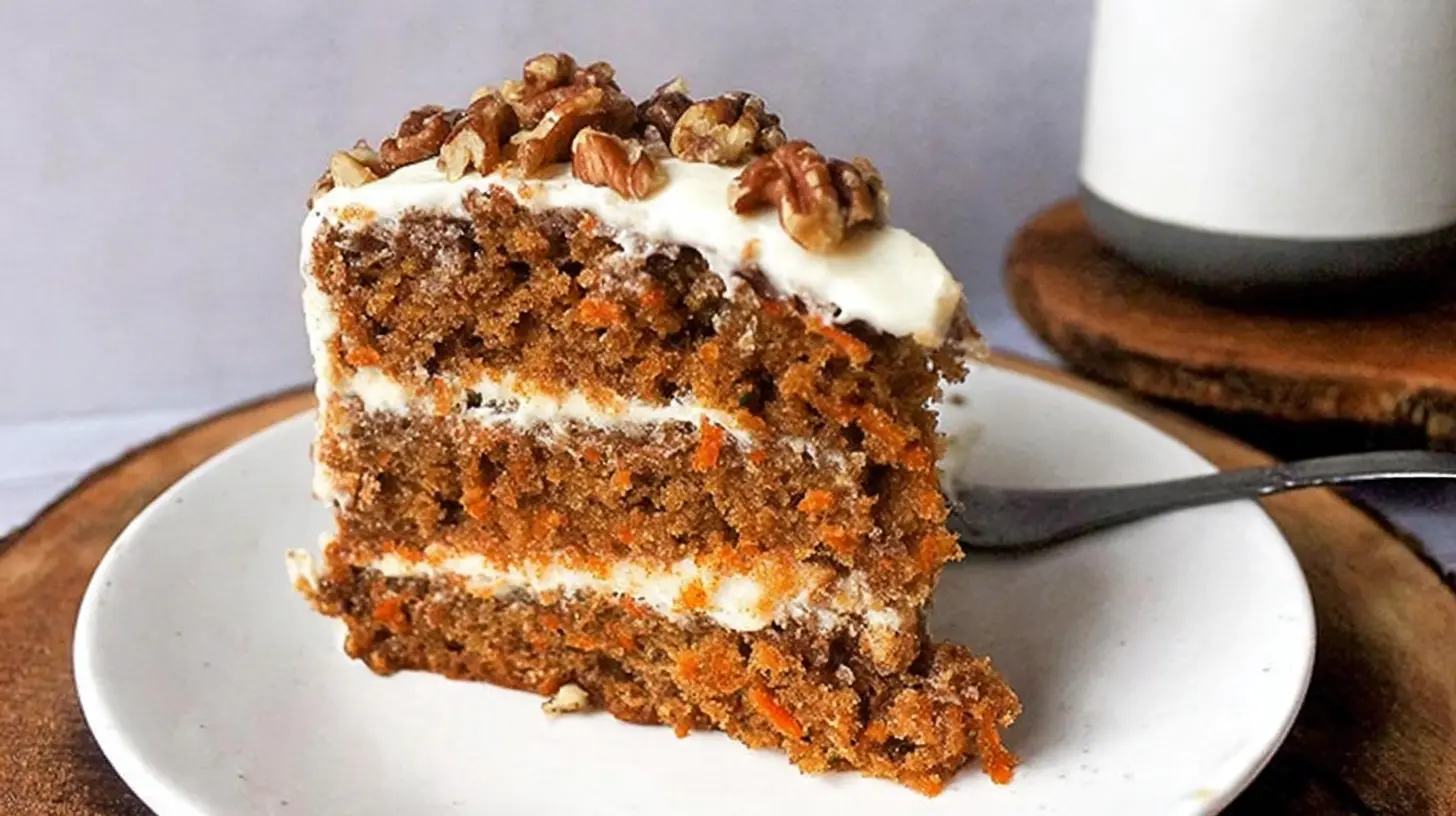 A Simple Carrot Cake Dessert, beautifully plated and ready to eat