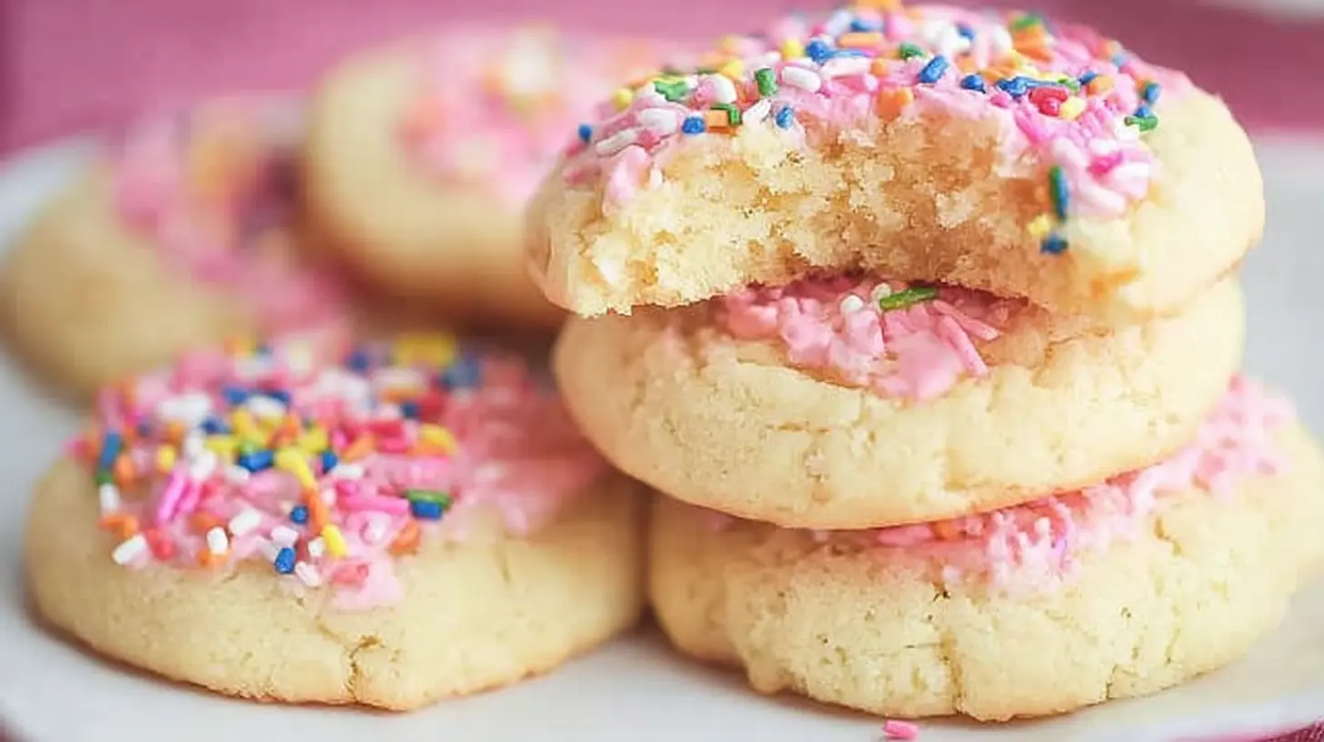 A soft sugar cookie recipe laid out on a kitchen counter