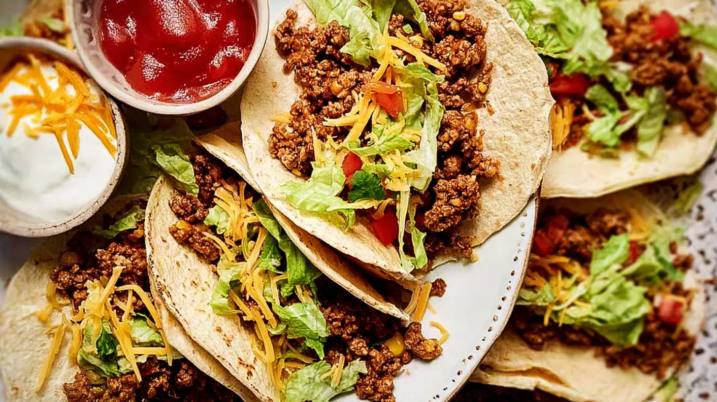 A colorful weeknight taco dinner, ready to be served.