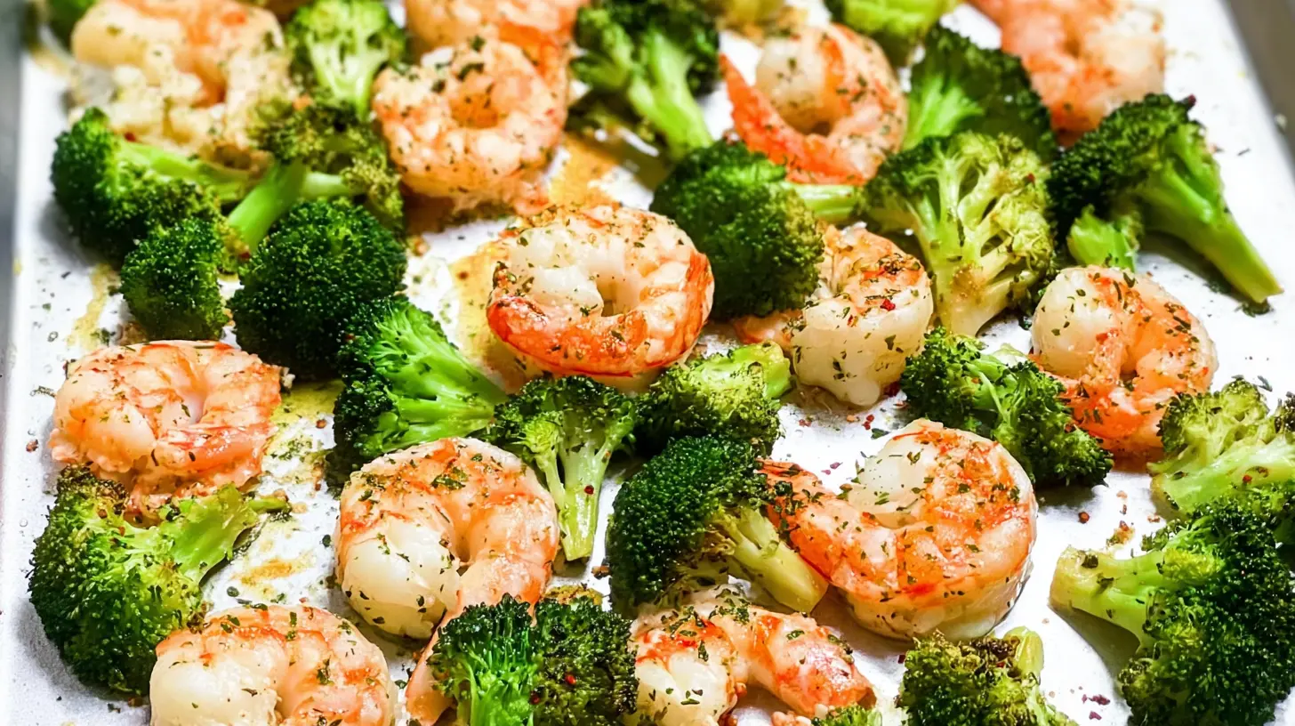 A well-portioned and balanced shrimp dinner with vegetables and grains on a white plate.