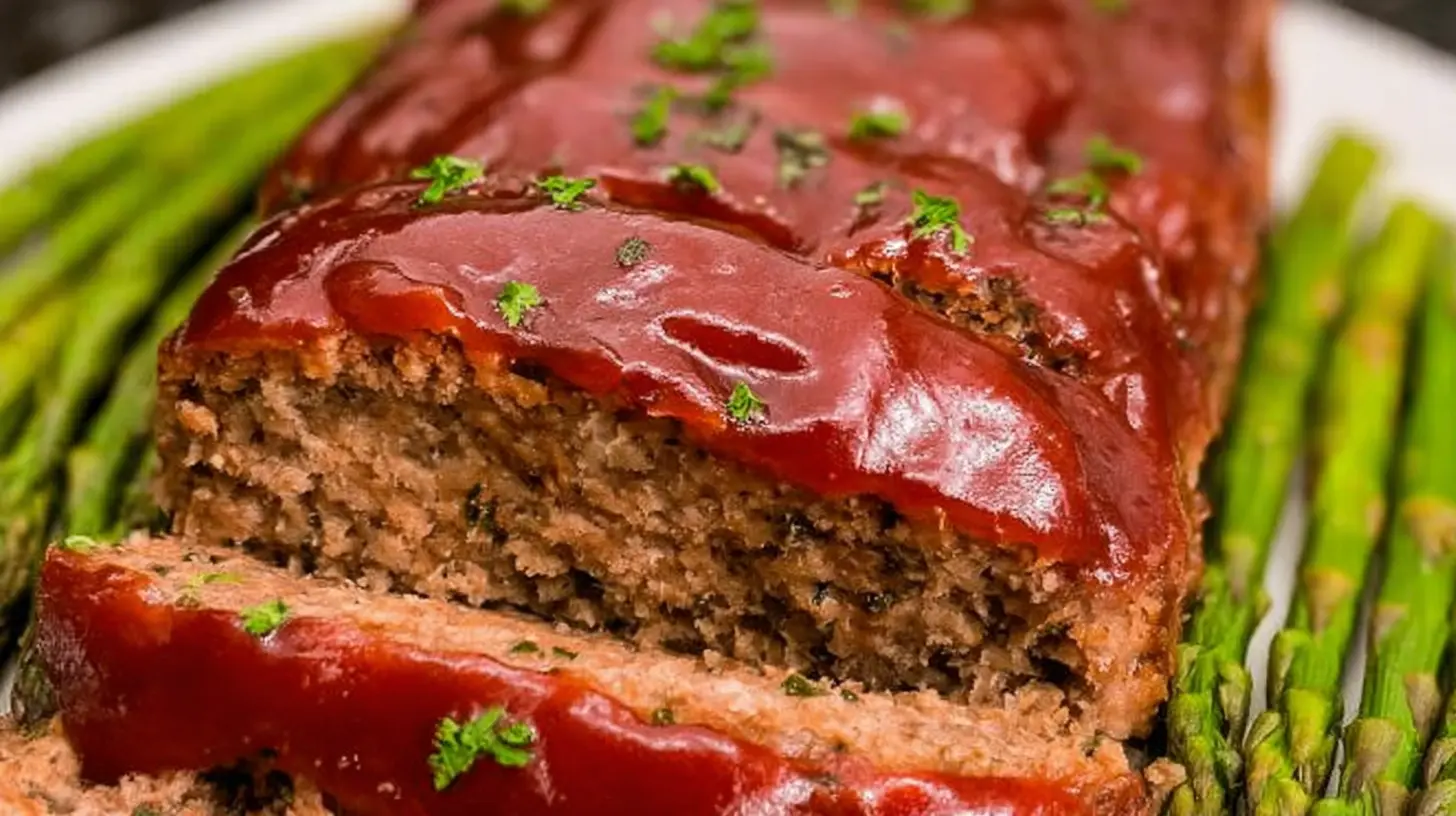 An easy family meatloaf dinner, ready to be served on a kitchen counter.