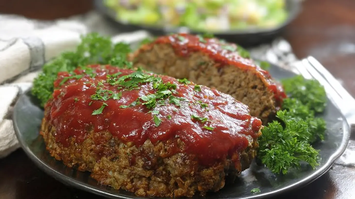 A hot, freshly baked easy meatloaf ready for busy nights.