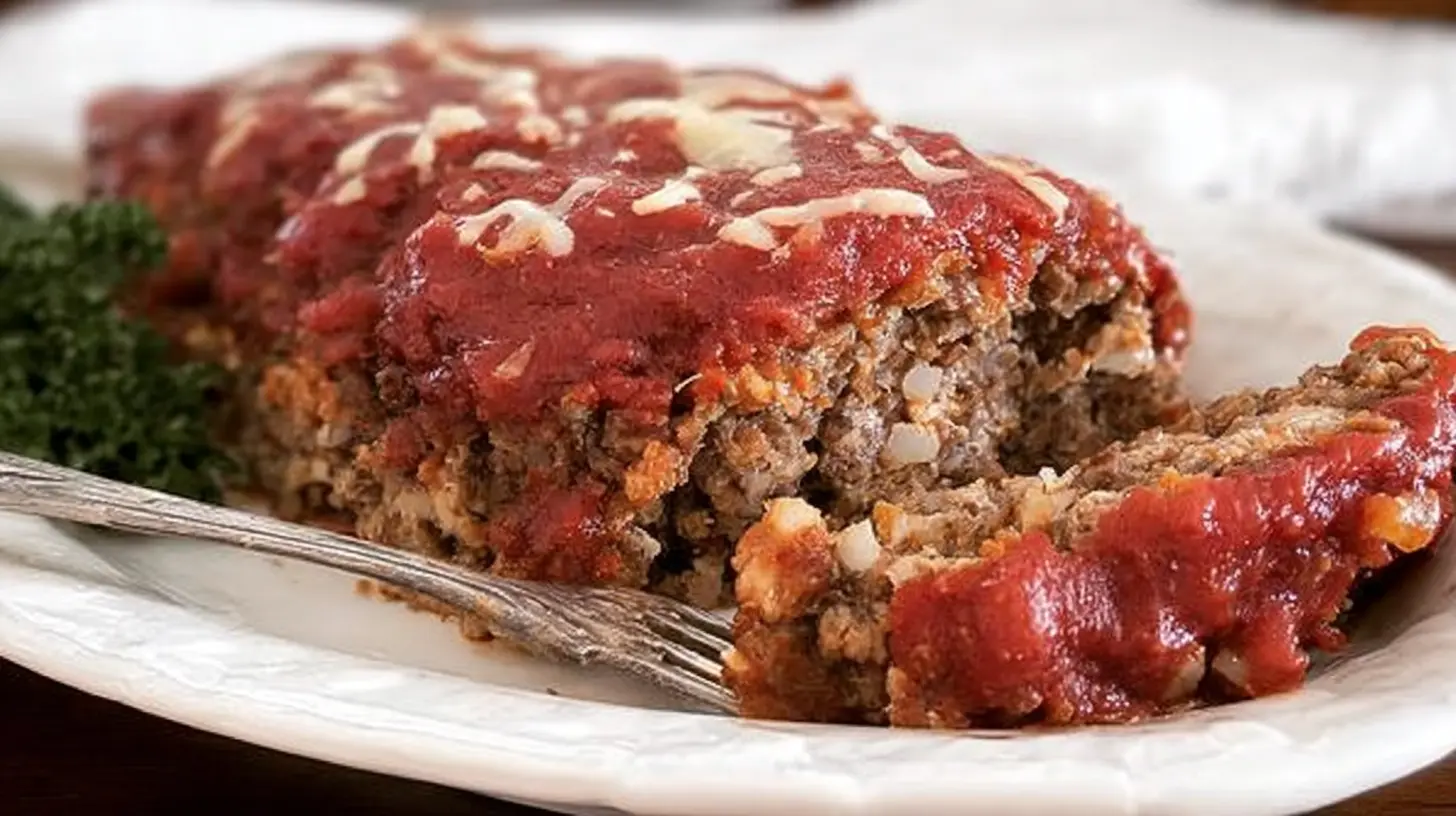 Golden brown oven baked ground turkey in a ceramic baking dish.