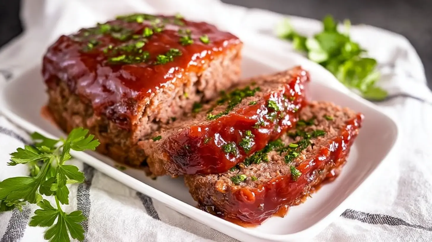 A well-baked one-bowl meatloaf, ready to be sliced and served for dinner.