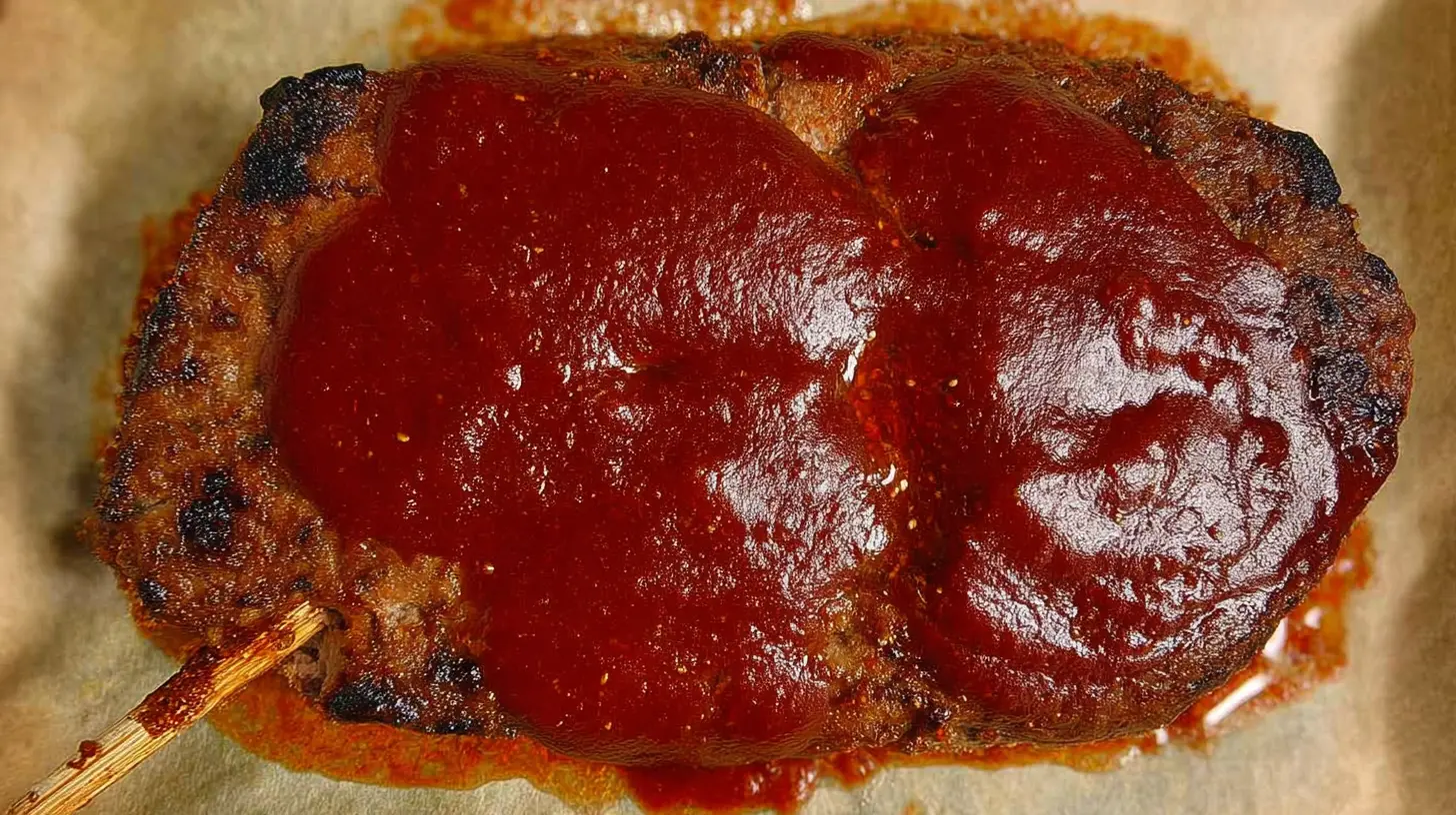 Healthy lean meatloaf portioned on a dinner plate, garnished with herbs.
