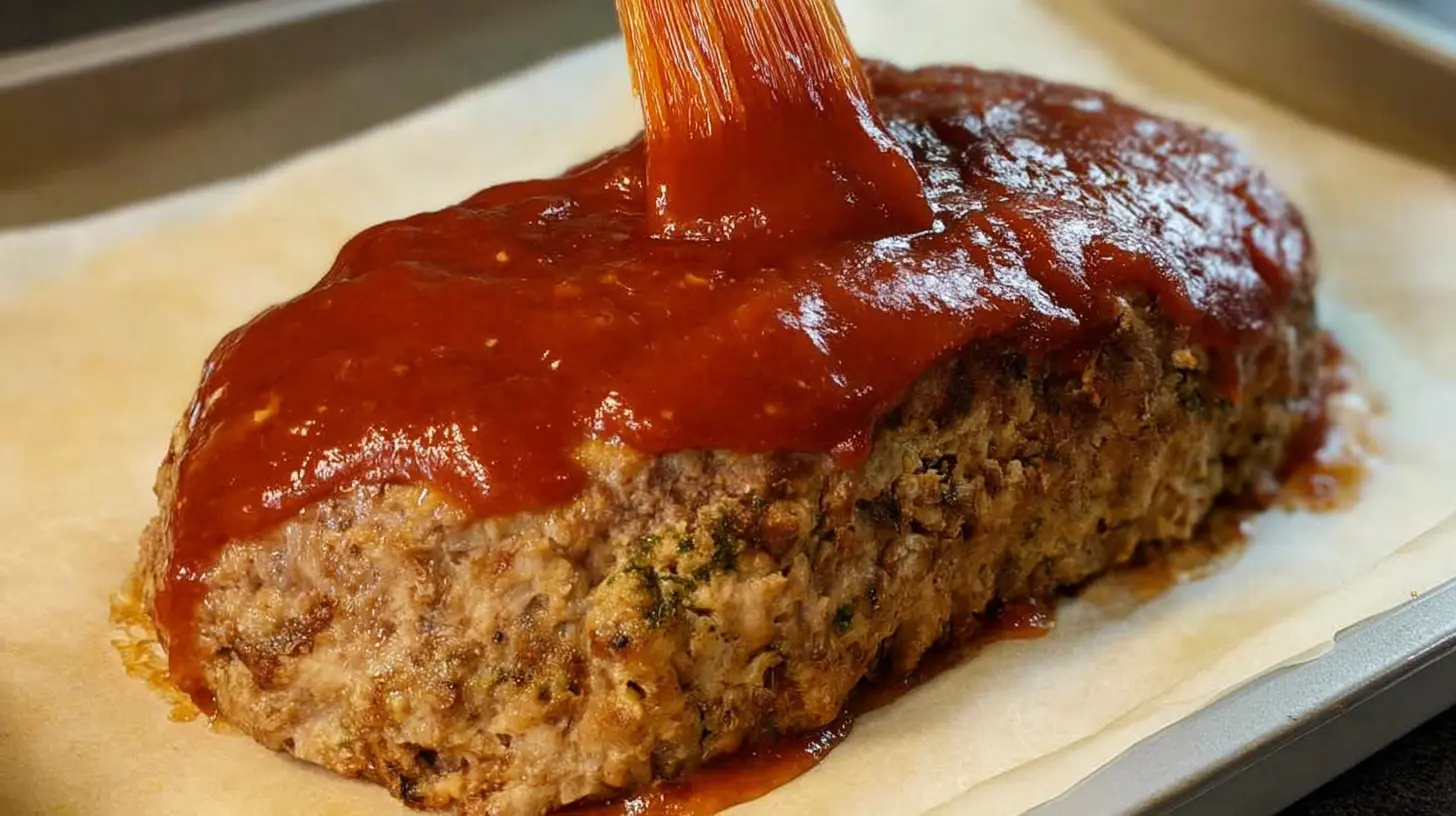 A serving of protein-packed healthy meatloaf on a plate, ready to eat.