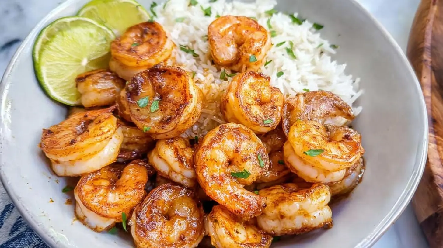 A full protein-packed shrimp plate with various sides