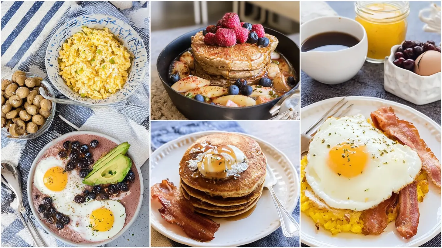 A vibrant spread of Breakfast Ideas for Busy Families, featuring quick and nutritious options.