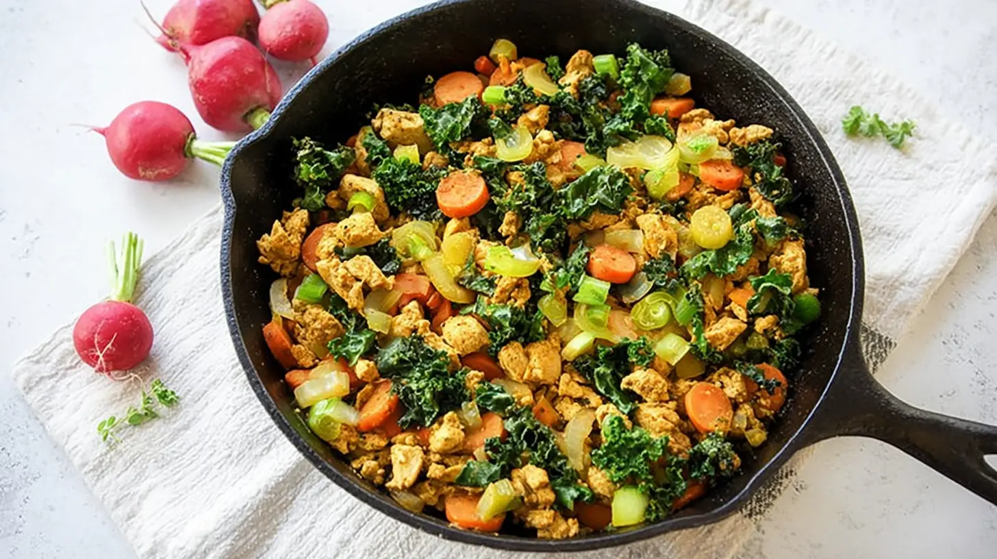 Quick one-pan lean turkey skillet with colorful veggies