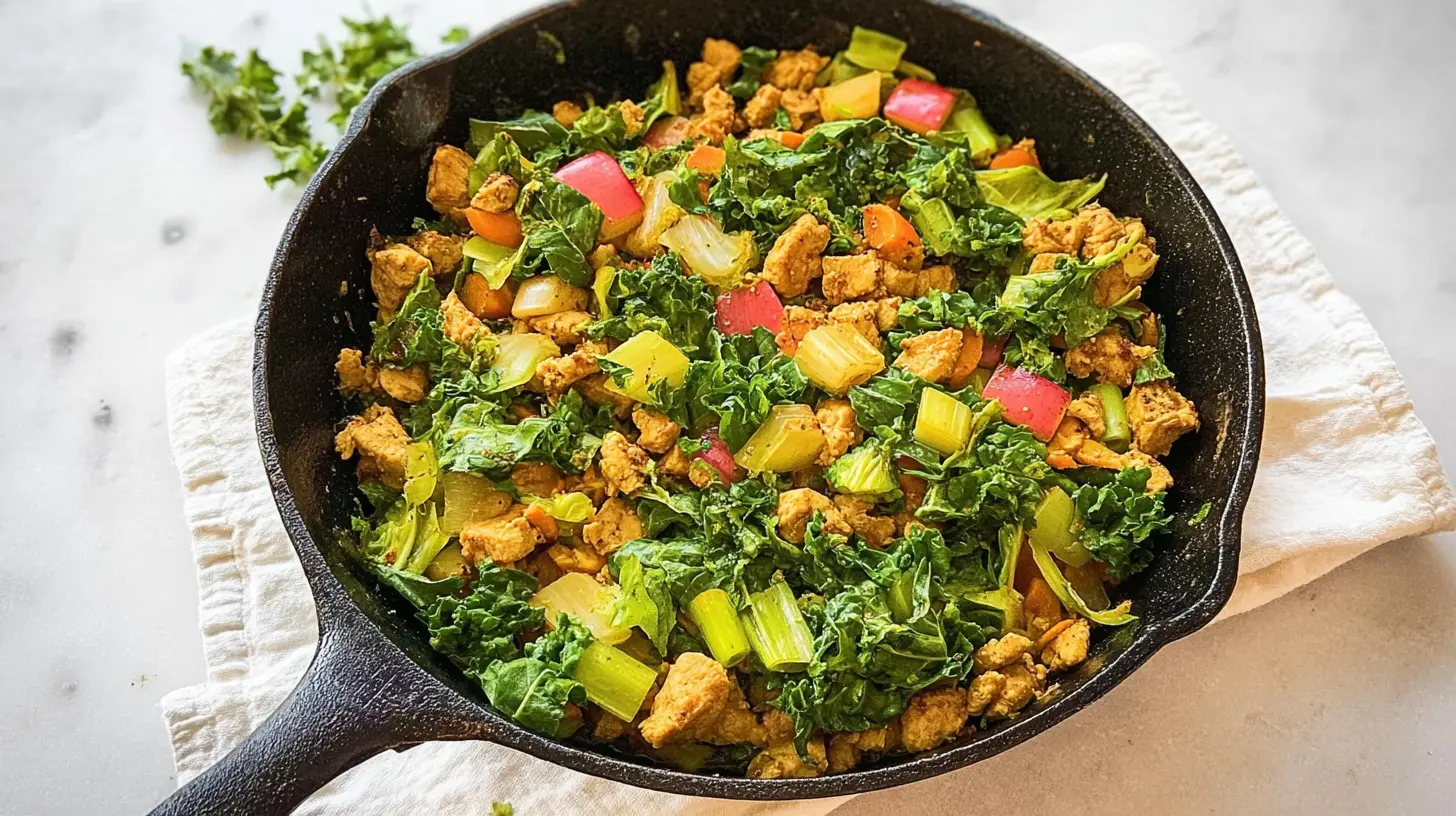 A quick lean turkey skillet cooked in a single pan