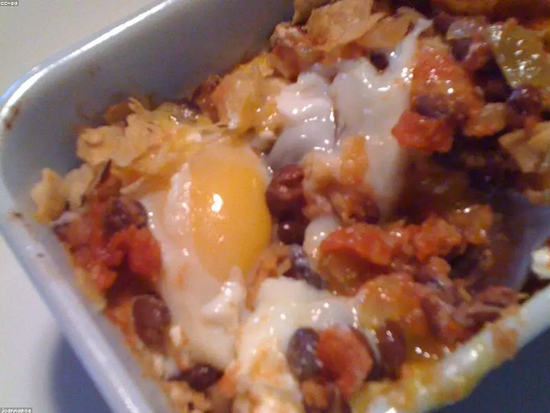 A hot and easy sausage breakfast casserole baked to golden perfection in a dish.