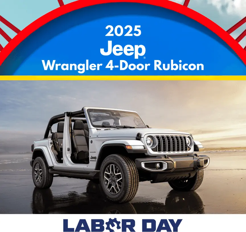 Promotional banner advertising Labor Day car sales deals